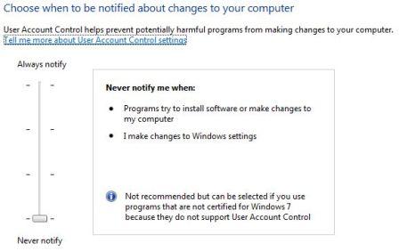 Cum sa dezactivam User Account Control in Windows 7
